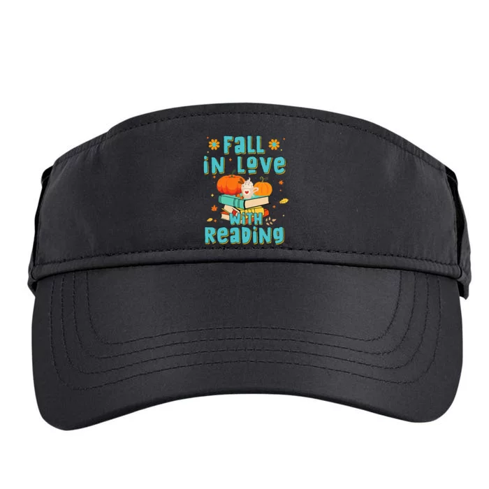 Fall In Love With Reading Book Autumn Pumpkins And Teachers Adult Drive Performance Visor