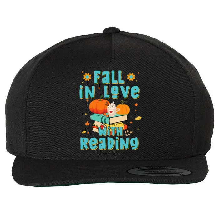 Fall In Love With Reading Book Autumn Pumpkins And Teachers Wool Snapback Cap