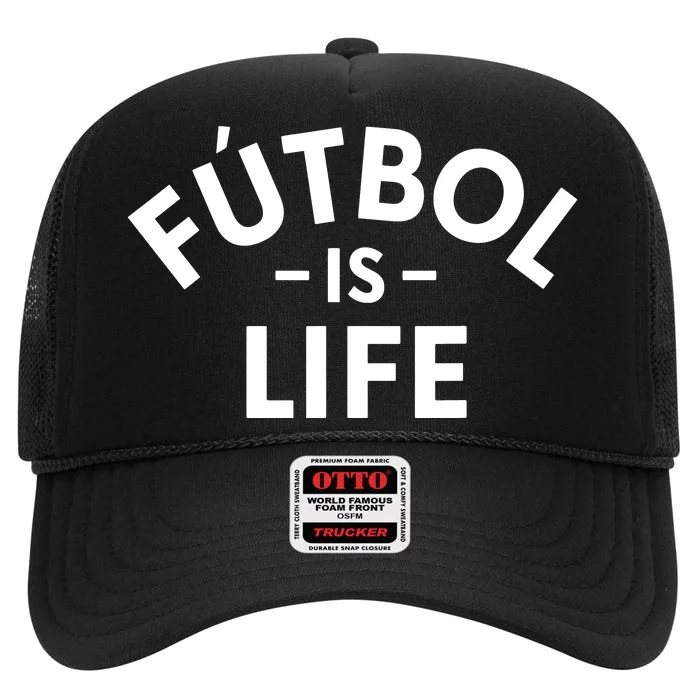 Futbol Is Life Soccer Funny Football Lover High Crown Mesh Trucker Hat