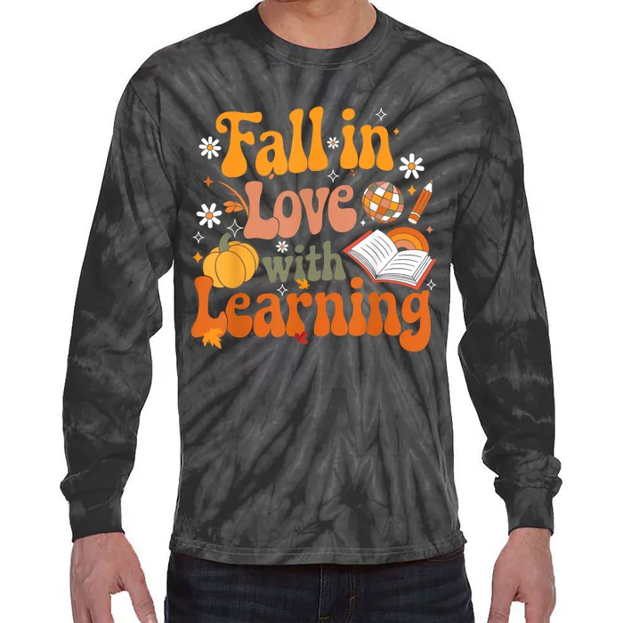 Fall In Love With Learning Teacher Tie-Dye Long Sleeve Shirt