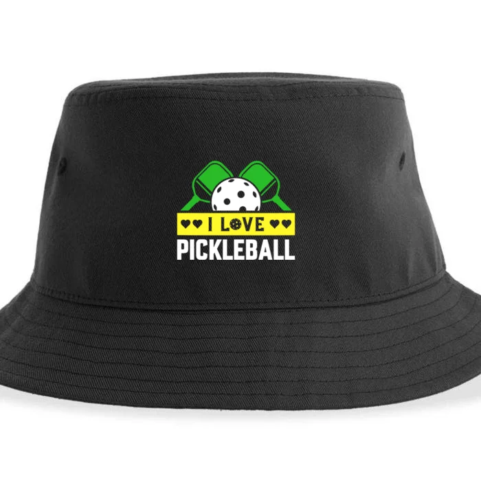 Funny I Love Pickleball Sustainable Bucket Hat