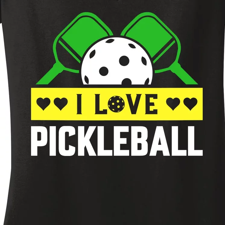 Funny I Love Pickleball Women's V-Neck T-Shirt