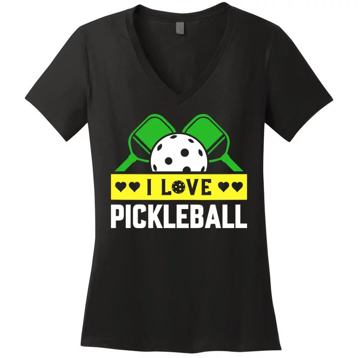 Funny I Love Pickleball Women's V-Neck T-Shirt