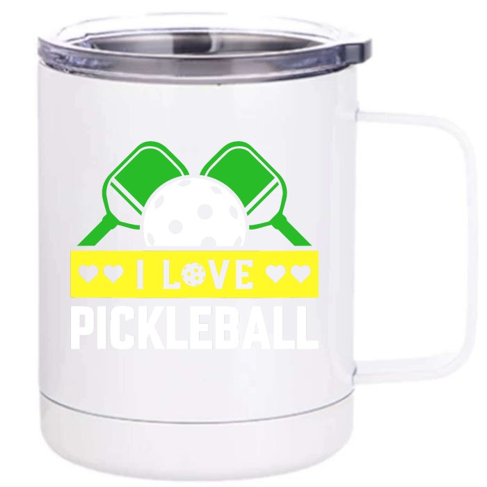 Funny I Love Pickleball Front & Back 12oz Stainless Steel Tumbler Cup