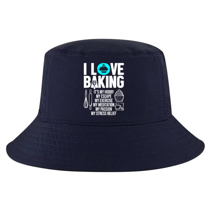 Funny I Love Baking Baker Pastry Chef Bakery Cupcake Lover Cool Comfort Performance Bucket Hat