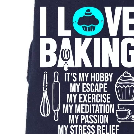 Funny I Love Baking Baker Pastry Chef Bakery Cupcake Lover Doggie 3-End Fleece Hoodie