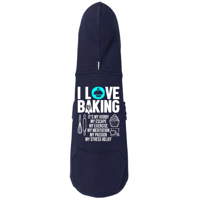 Funny I Love Baking Baker Pastry Chef Bakery Cupcake Lover Doggie 3-End Fleece Hoodie