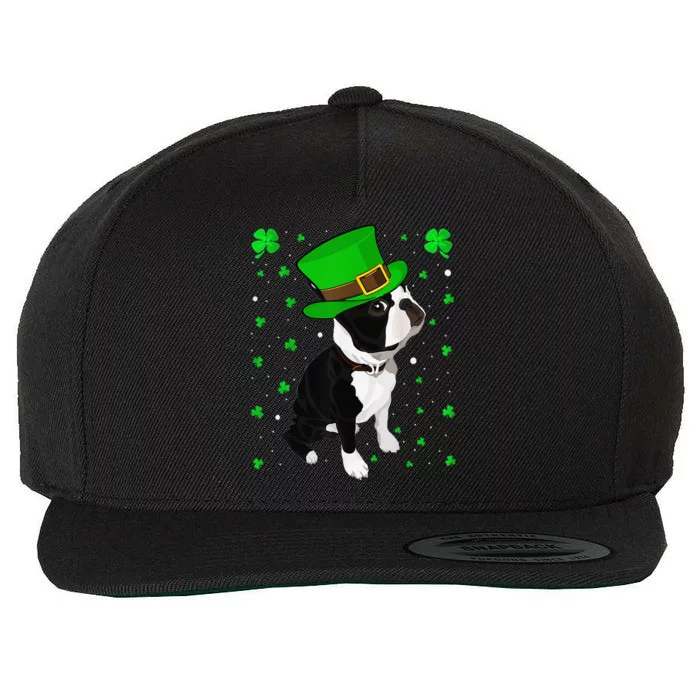 Funny Irish Leprechaun Hat Boston Terrier St. Patrick's Day Wool Snapback Cap