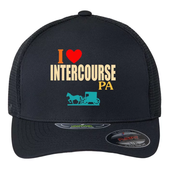 Funny I Love Intercourse Pa Apparel Flexfit Unipanel Trucker Cap