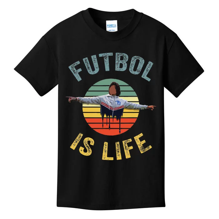 Futbol Is Life Soccer Ball Team Fan Lovers Goals Of Life Kids T-Shirt