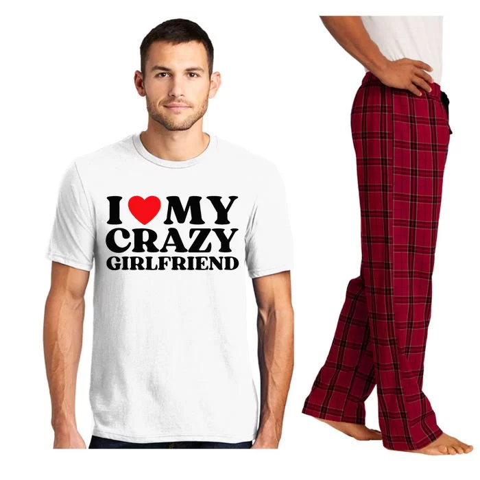 Funny I Love My Crazy Girlfriend I Red Heart My Crazy Gf Pajama Set