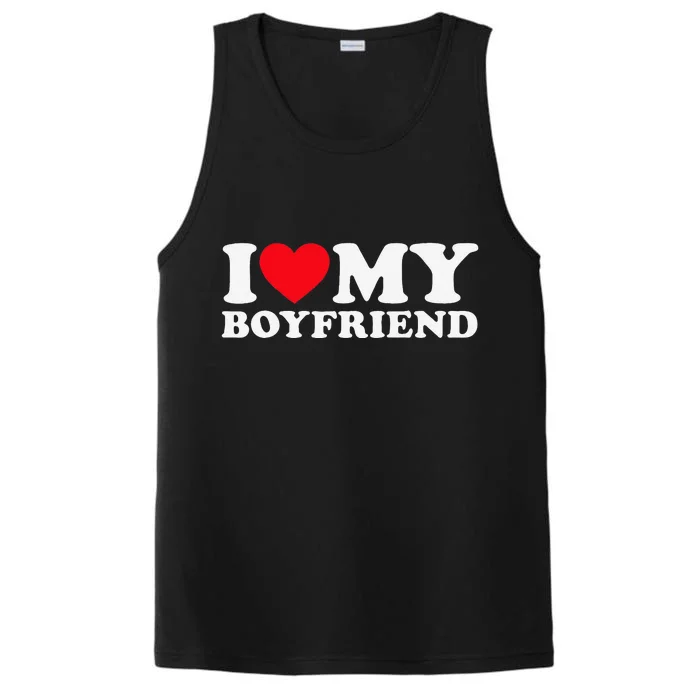 Funny I Love My Boyfriend Heart My Boyfriend Bf Performance Tank