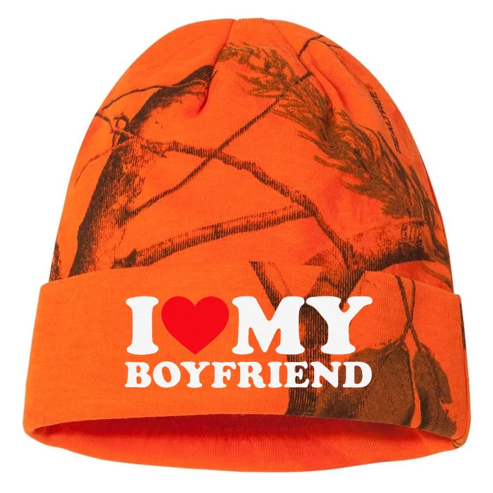 Funny I Love My Boyfriend Heart My Boyfriend Bf Kati - 12in Camo Beanie