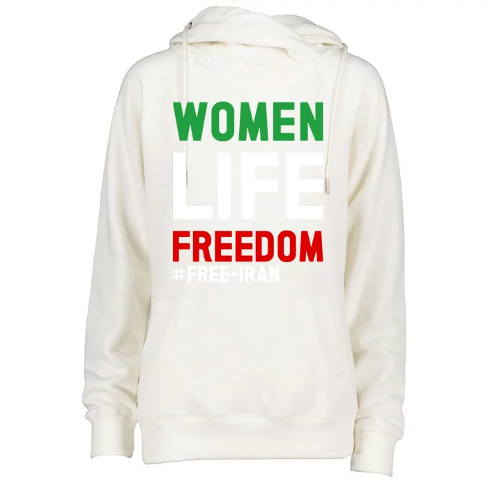 Free Iran Life Freedom Stand With Persian Funny Gift Womens Funnel Neck Pullover Hood