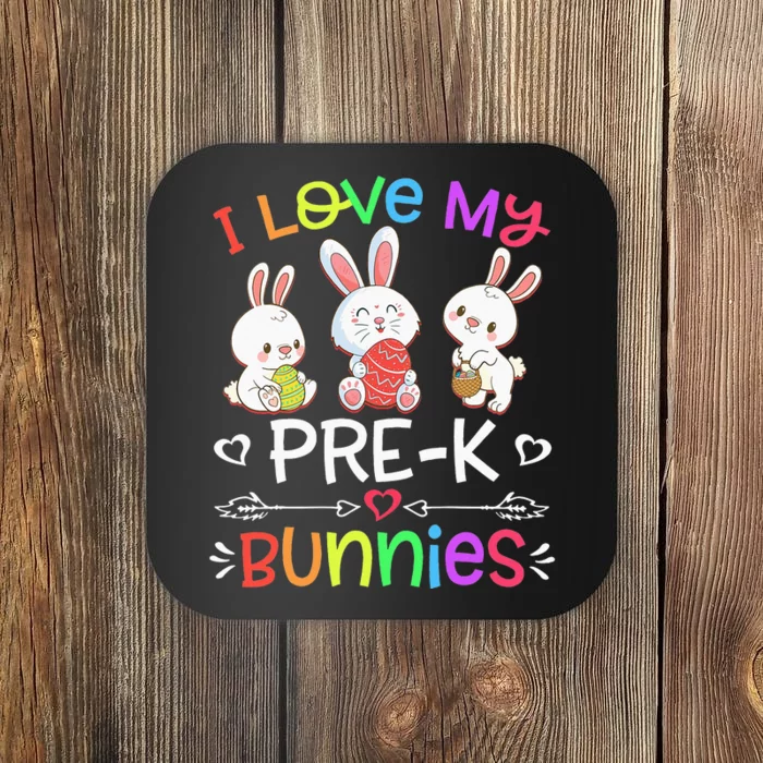 Funny I Love My Pre-K Bunnies teacher Easter Bunny Egg Coaster