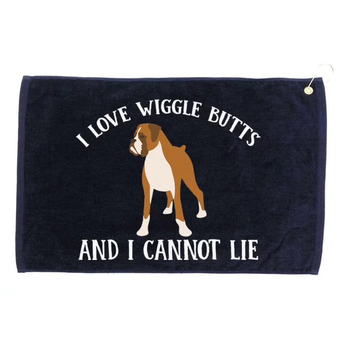 Funny I Love Boxer Wiggle Butt Apparel For Puppy Dog Owners Grommeted Golf Towel