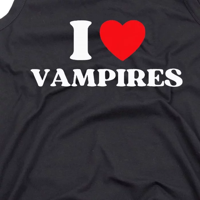 Funny I Love Vampires I Red Heart Vampires Halloween Tank Top