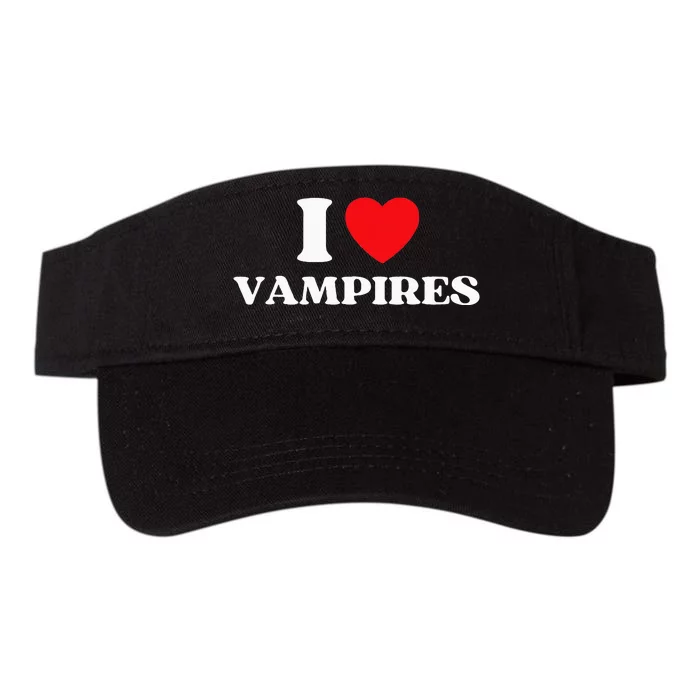 Funny I Love Vampires I Red Heart Vampires Halloween Valucap Bio-Washed Visor