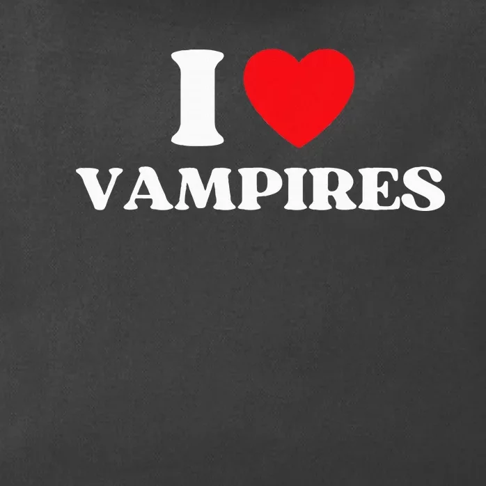 Funny I Love Vampires I Red Heart Vampires Halloween Zip Tote Bag