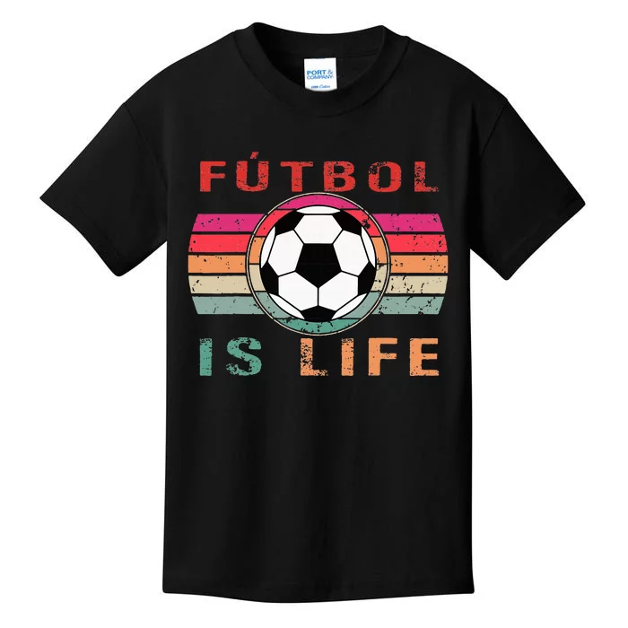 Futbol Is Life Futbol Is Life Vintage Kids T-Shirt