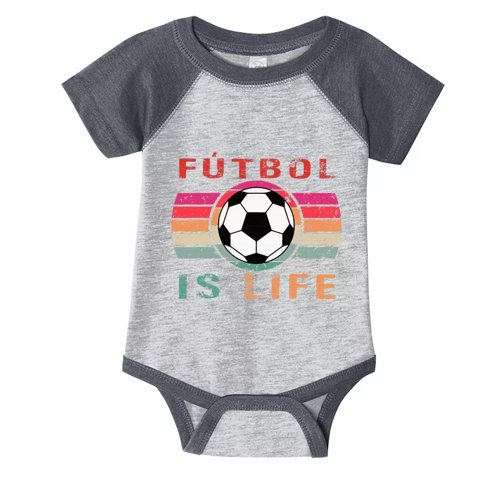 Futbol Is Life Futbol Is Life Vintage Infant Baby Jersey Bodysuit