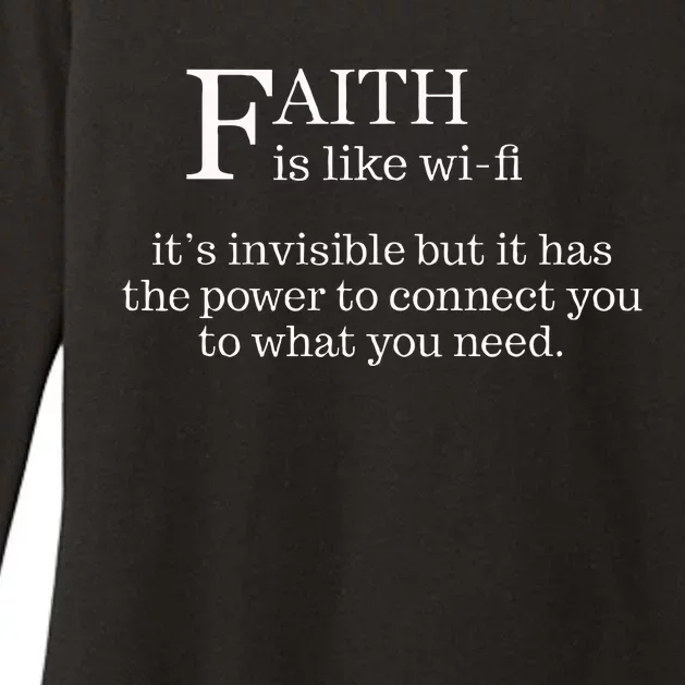 Faith Is Like Wifi Funny Christian Pastoral Womens CVC Long Sleeve Shirt