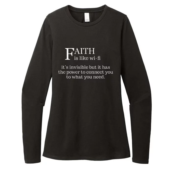 Faith Is Like Wifi Funny Christian Pastoral Womens CVC Long Sleeve Shirt