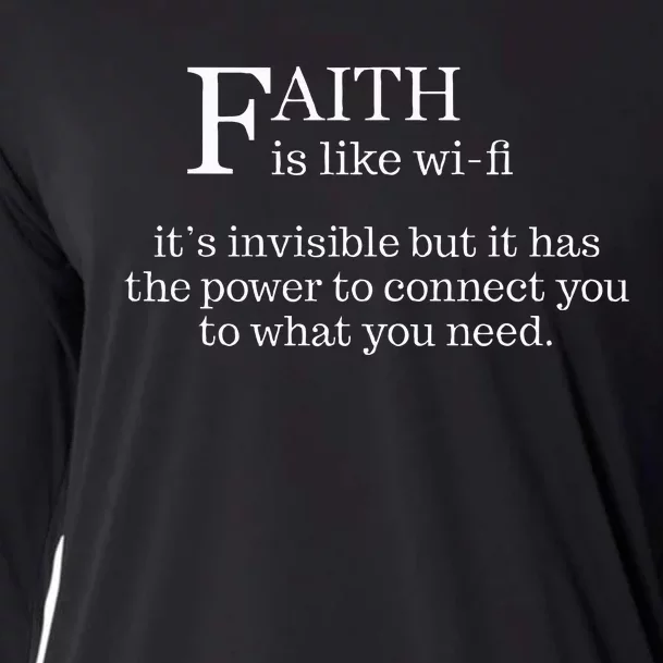 Faith Is Like Wifi Funny Christian Pastoral Cooling Performance Long Sleeve Crew