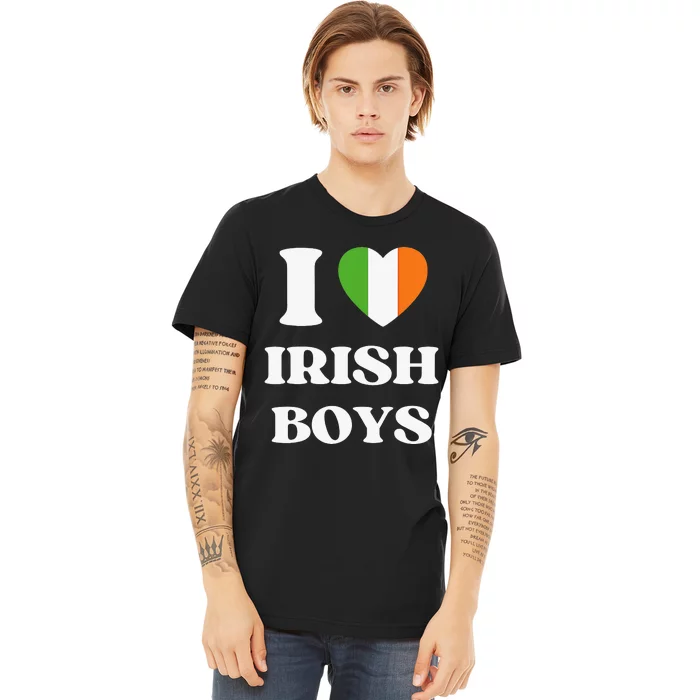 Funny I Love Irish I Red Heart British Ireland Premium T-Shirt