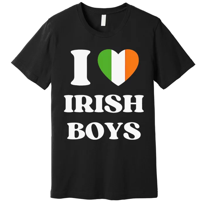 Funny I Love Irish I Red Heart British Ireland Premium T-Shirt