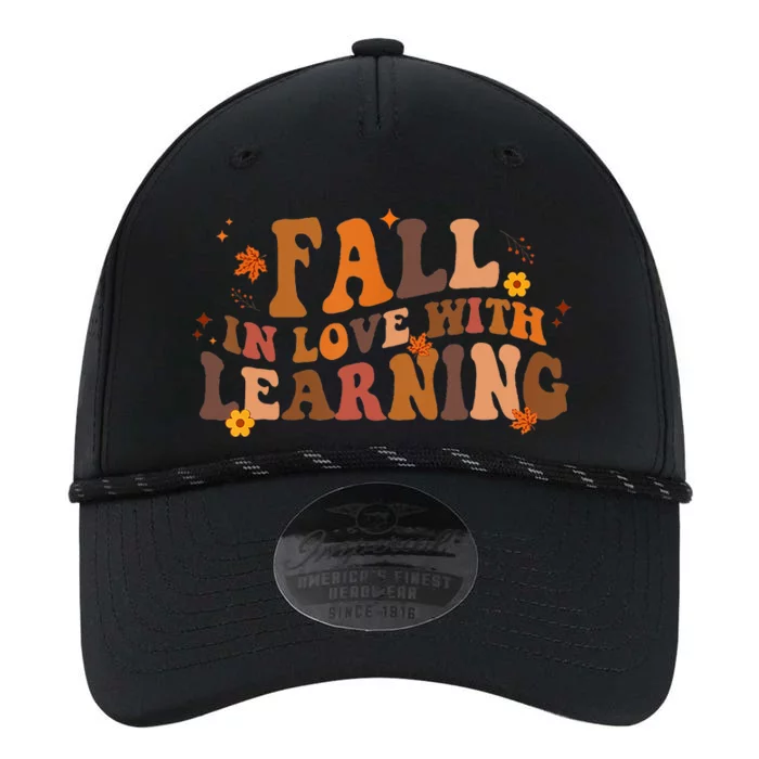 Fall In Love With Learning Fall Teacher Thanksgiving Retro Performance The Dyno Cap