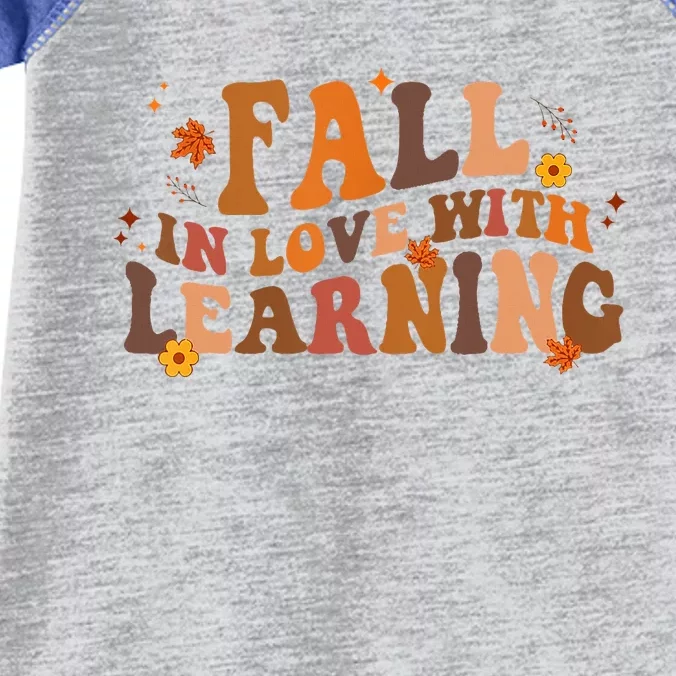 Fall In Love With Learning Fall Teacher Thanksgiving Retro Infant Baby Jersey Bodysuit