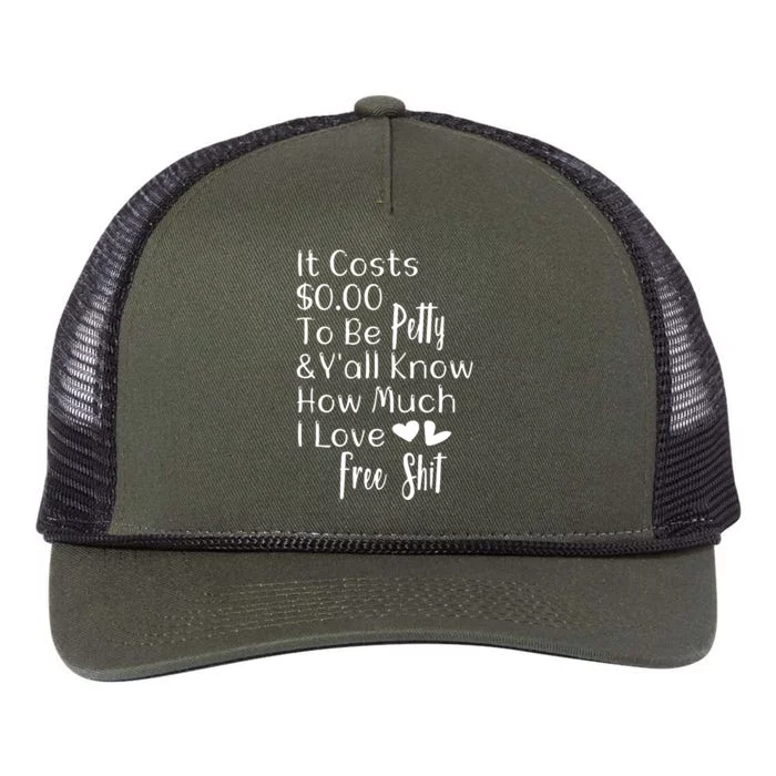 Funny I Love Free Shit Petty Retro Rope Trucker Hat Cap