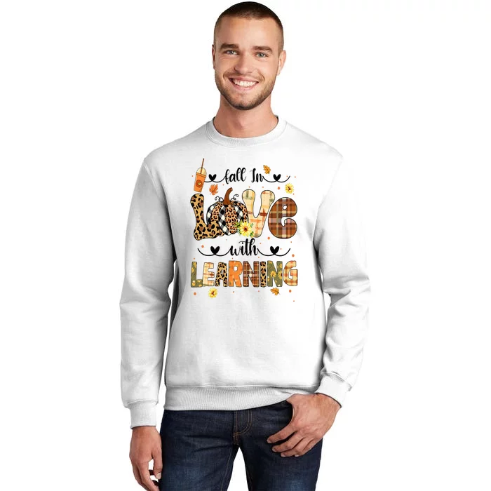 Fall In Love With Learning Thanksgiving Leopard Teacher Sweatshirt