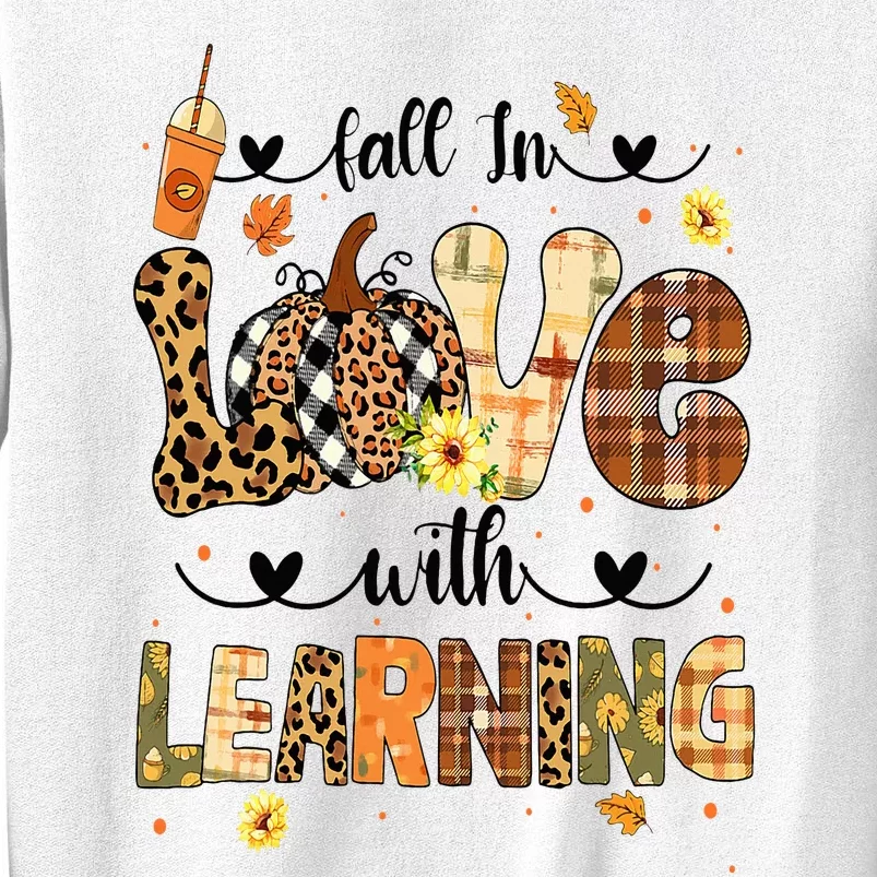 Fall In Love With Learning Thanksgiving Leopard Teacher Sweatshirt