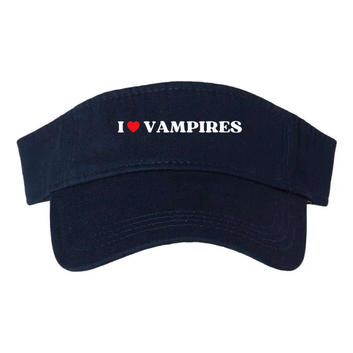 Funny I Love Vampires I Red Heart Vampires Halloween Valucap Bio-Washed Visor