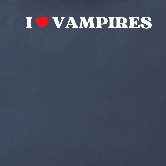 Funny I Love Vampires I Red Heart Vampires Halloween Zip Tote Bag