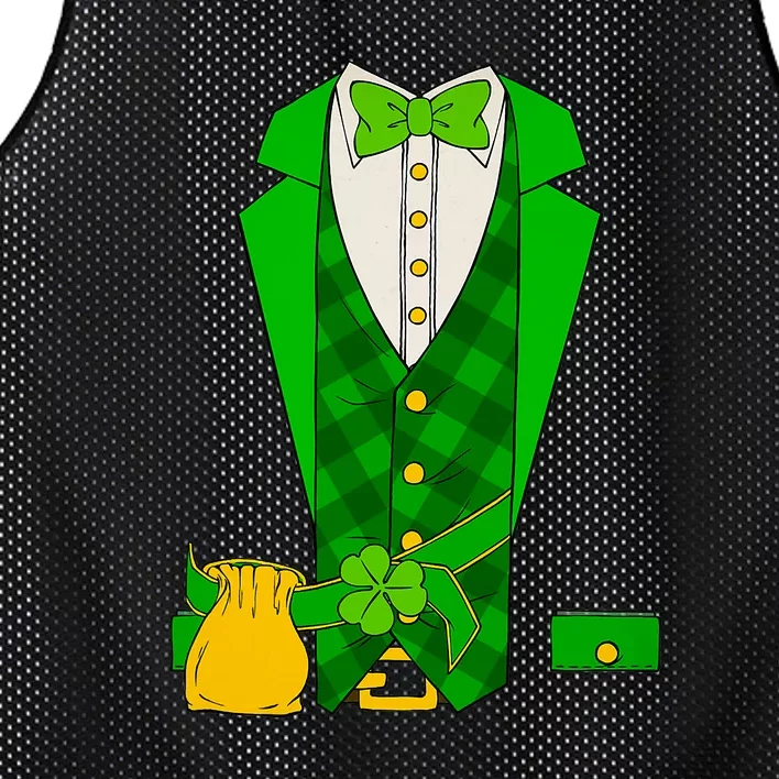 Funny Irish Leprechaun Costume Suit Tuxedo St. Patrick's Day Mesh Reversible Basketball Jersey Tank