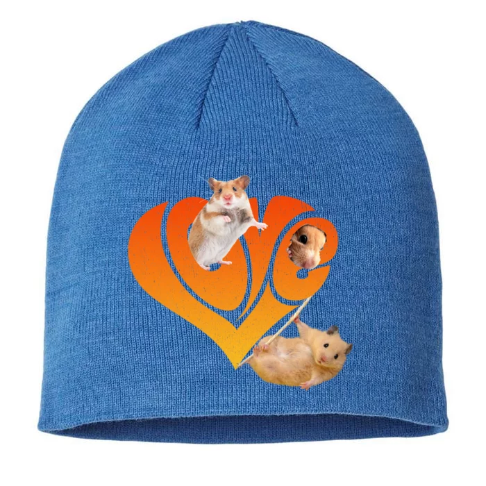 Funny I Love Hamsters Gift Cute Hamster Pet Lover Hamster Gift 8 1/2in Sustainable Knit Beanie