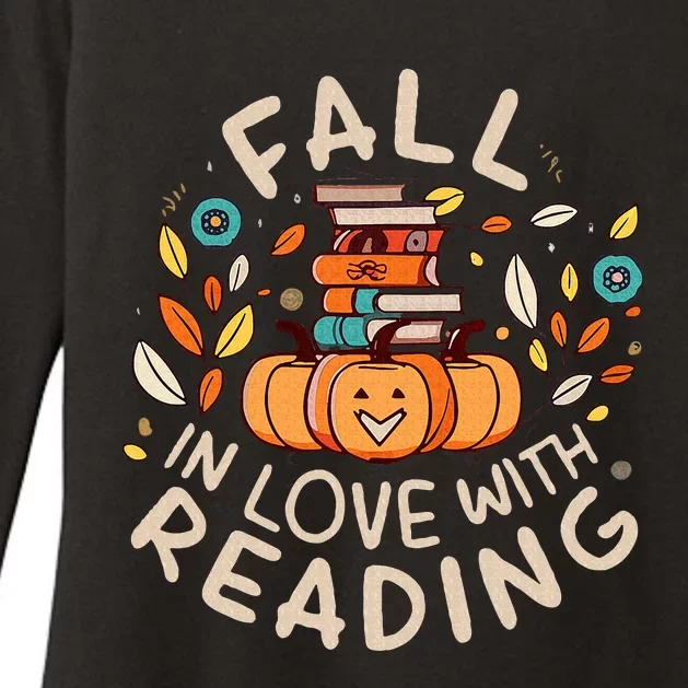 Fall In Love With Reading Book Autumn Pumpkins And Teachers Womens CVC Long Sleeve Shirt