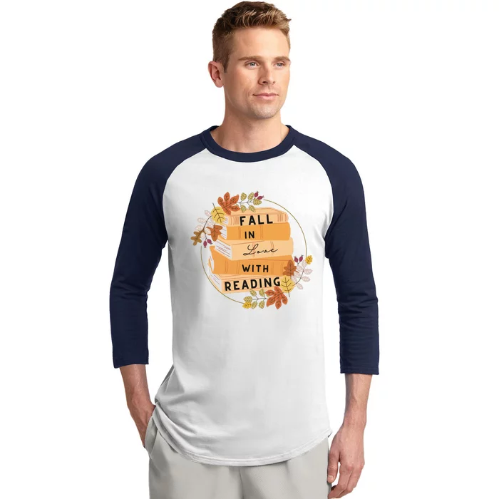 Fall In Love With Reading Book Lover Baseball Sleeve Shirt