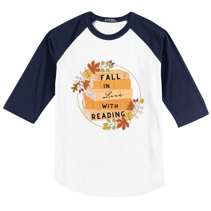 Fall In Love With Reading Book Lover Baseball Sleeve Shirt