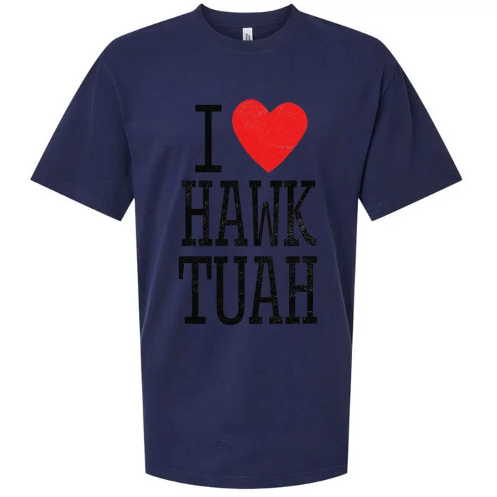 Funny I Love Hawk Tuah Heart Guy Spit Joke Wet That Thang Sueded Cloud Jersey T-Shirt