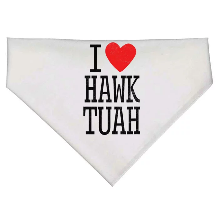 Funny I Love Hawk Tuah Heart Guy Spit Joke Wet That Thang USA-Made Doggie Bandana