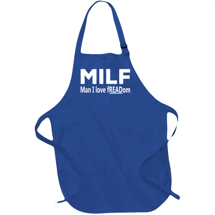 Funny I Love Freadom Booktrovert Bookalohic Librarian Meaningful Gift Full-Length Apron With Pocket