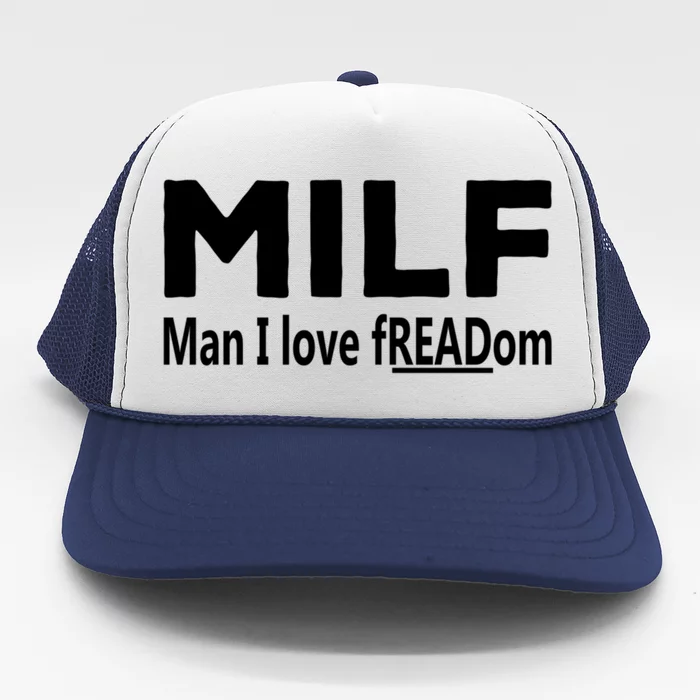 Funny I Love Freadom Booktrovert Bookalohic Librarian Meaningful Gift Trucker Hat