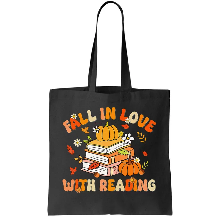 Fall In Love With Reading Book Autumn Pumpkins And Teachers Gift Tote Bag