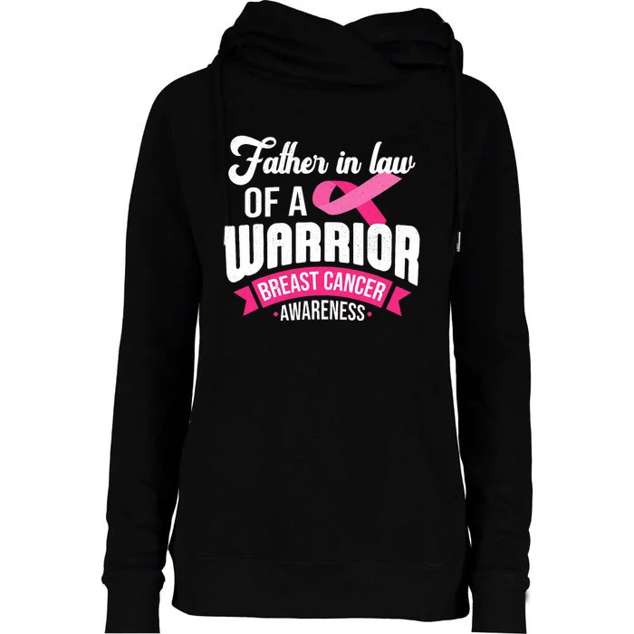 Father In Law Of A Warrior Breast Cancer Awareness Support Womens Funnel Neck Pullover Hood