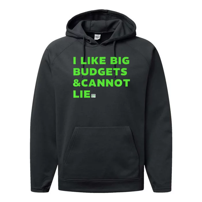 Fiswag.Com I Like Big Budgets & Cannot Lie Green Performance Fleece Hoodie