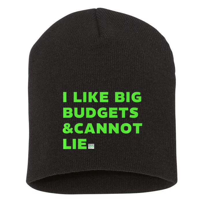 Fiswag.Com I Like Big Budgets & Cannot Lie Green Short Acrylic Beanie